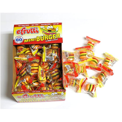 eFrutti Gummi Candy Variety, Mini Burgers, Sour Mini Burgers, and Mini Hot Dogs, 32 Ounce (Pack of 180)