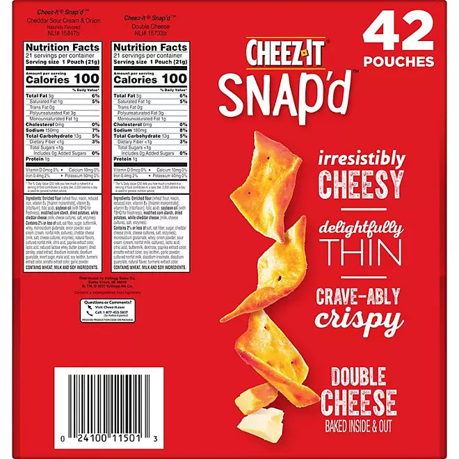 Cheez-It Snap'd, Variety Pack (0.75 oz., 42 pk.)