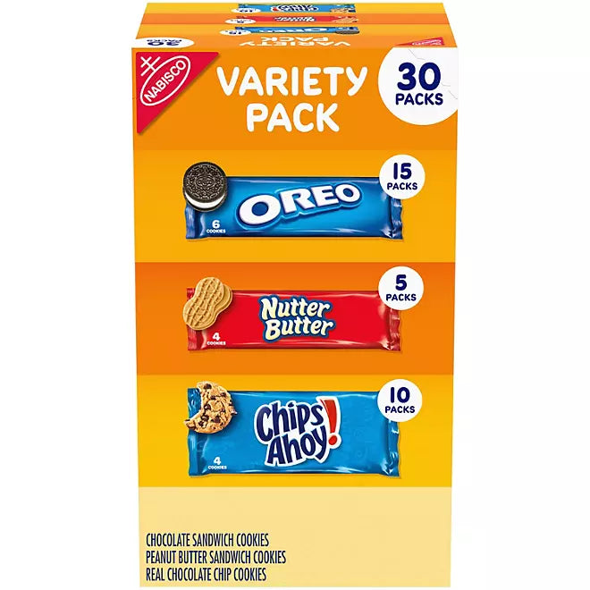 Nabisco Cookie Variety Pack with OREO, Chips Ahoy!, Nutter Butter (30 pk.)