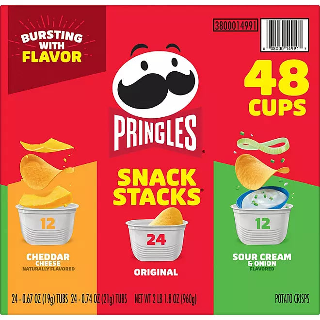 Pringles Potato Crisps Chips, Variety Pack, Snacks Stacks (33.8 oz. box, 48 ct.)